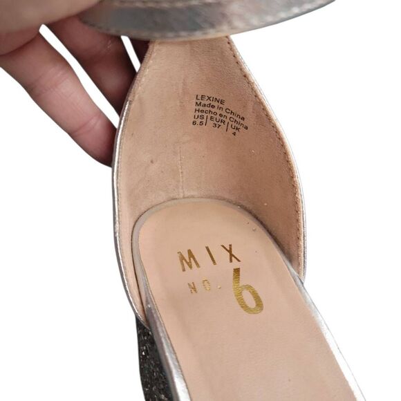 Formal Silver Metallic and Sparkle Chunky Heels Strappy Sandals Shoes - Picture 7 of 10